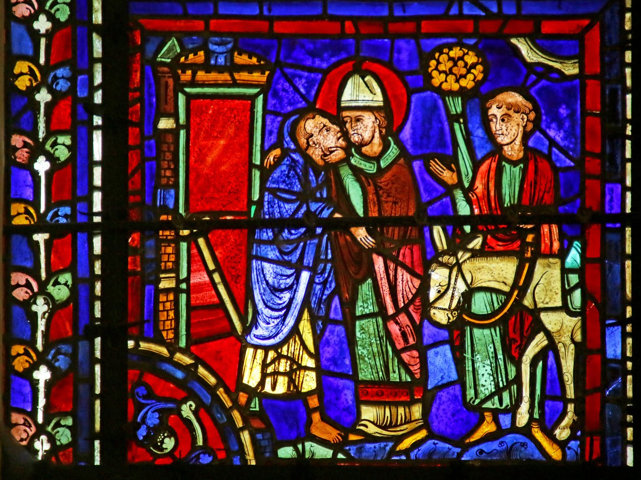 Scène uit het leven van St. Martin, kathedraal van Chartres door French School