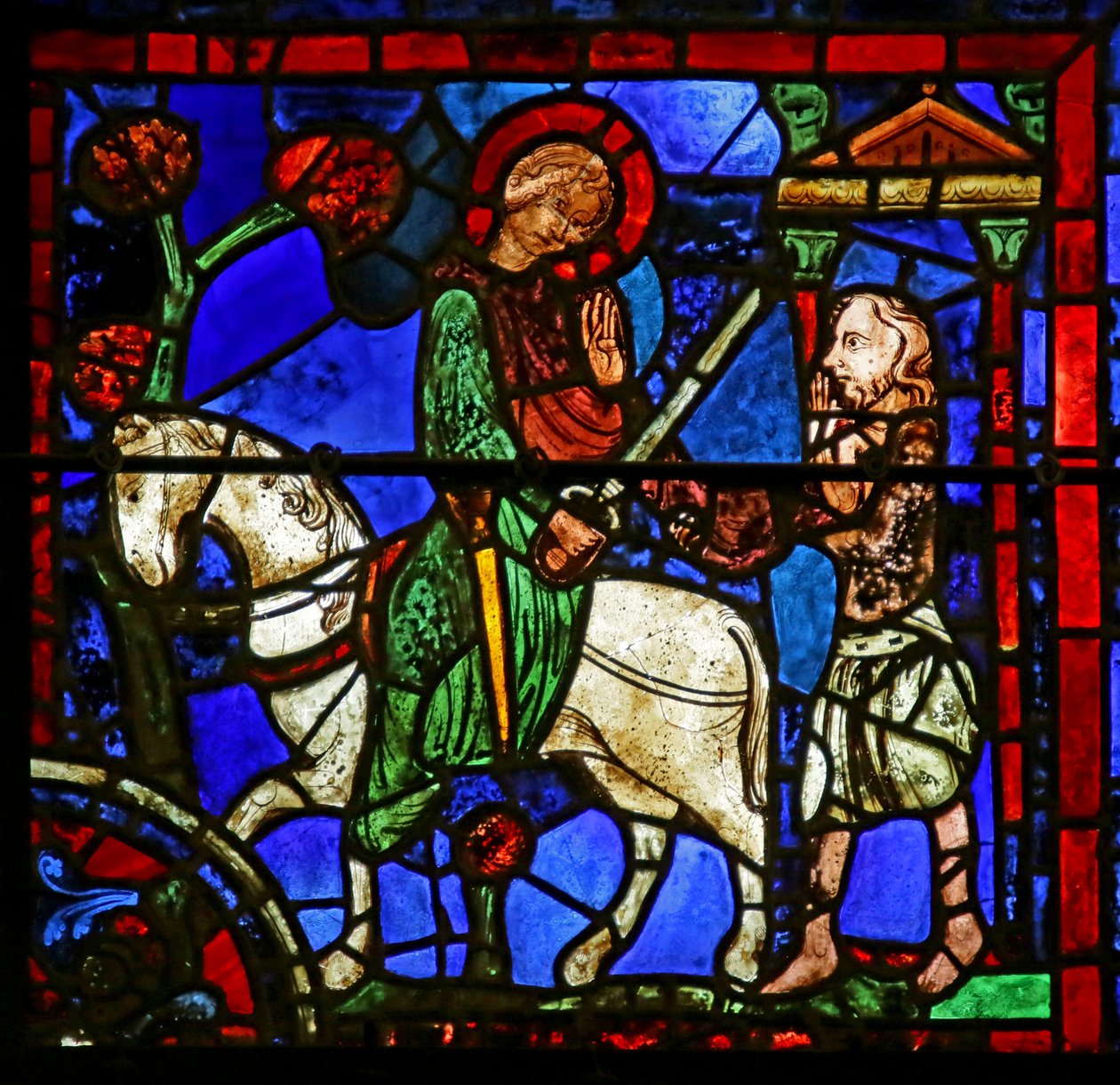 Scène uit het leven van St. Martin, kathedraal van Chartres door French School