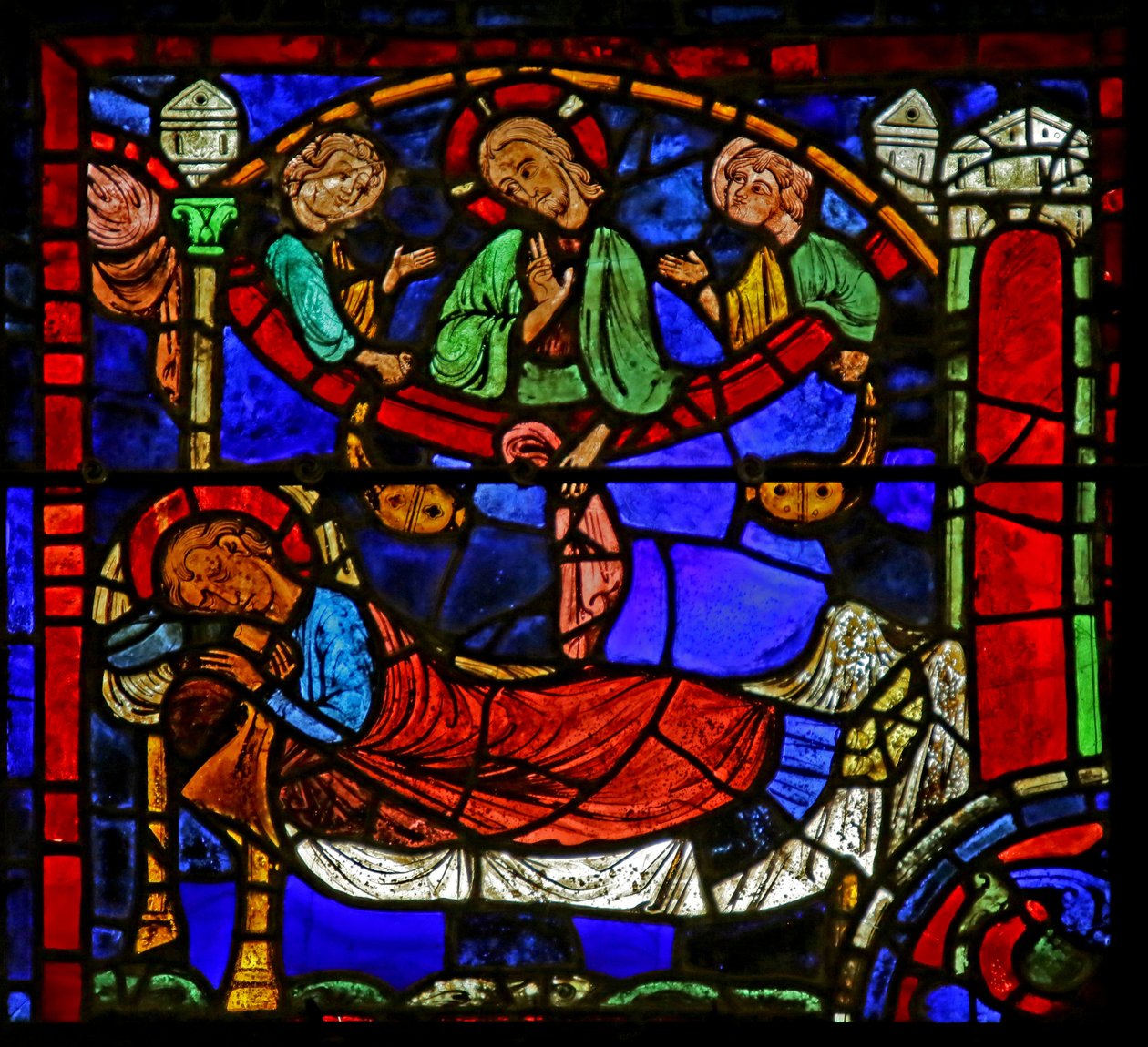 Scène uit het leven van St. Martin, kathedraal van Chartres door French School