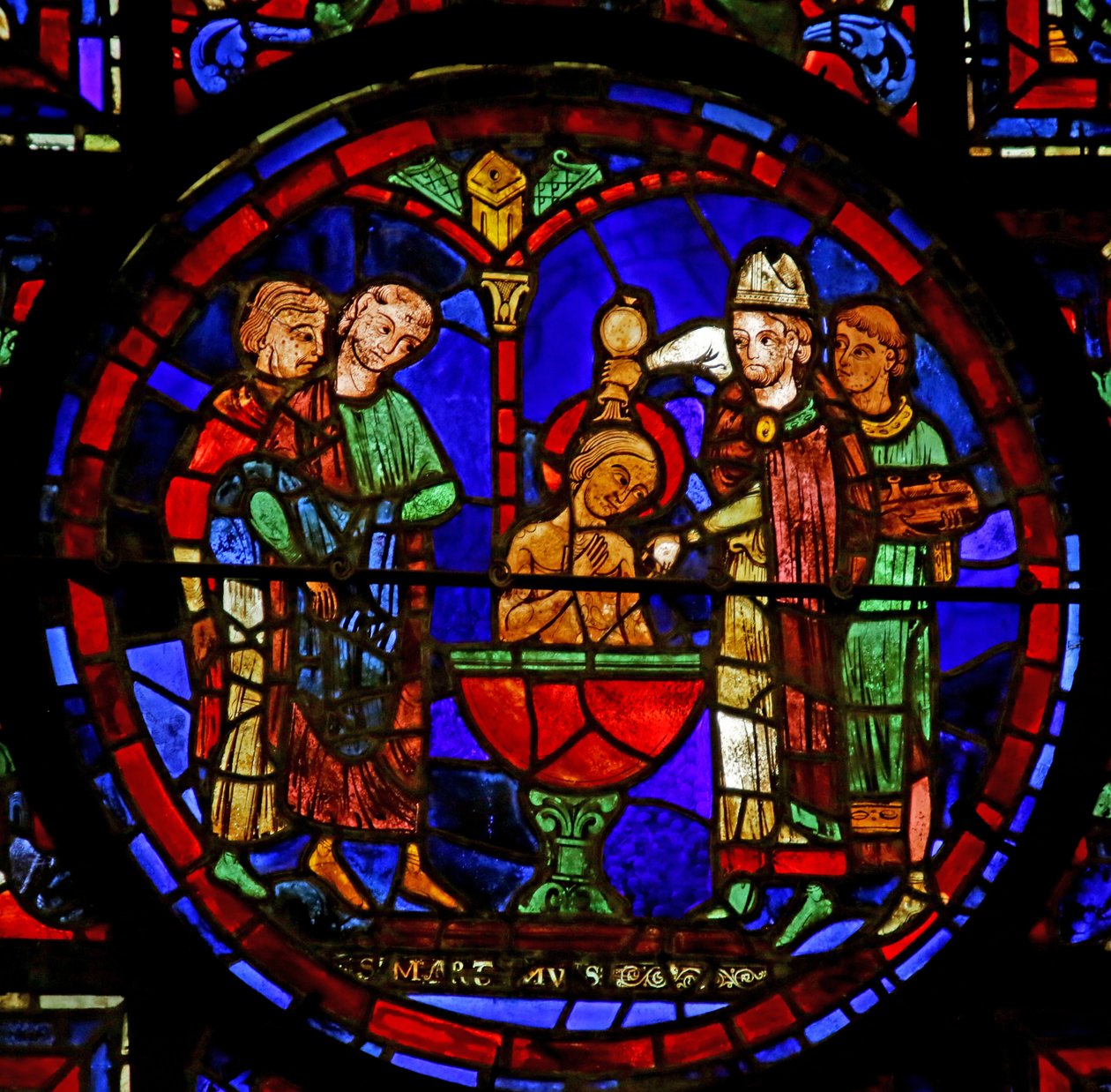 Scène uit het leven van St. Martin, kathedraal van Chartres door French School