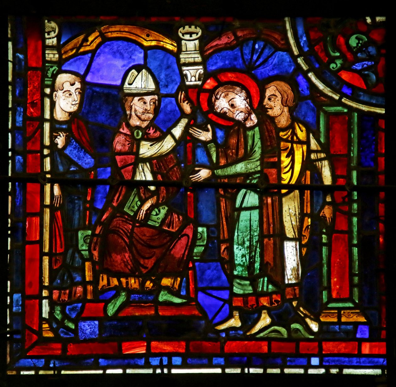 Scène uit het leven van St. Martin, kathedraal van Chartres door French School