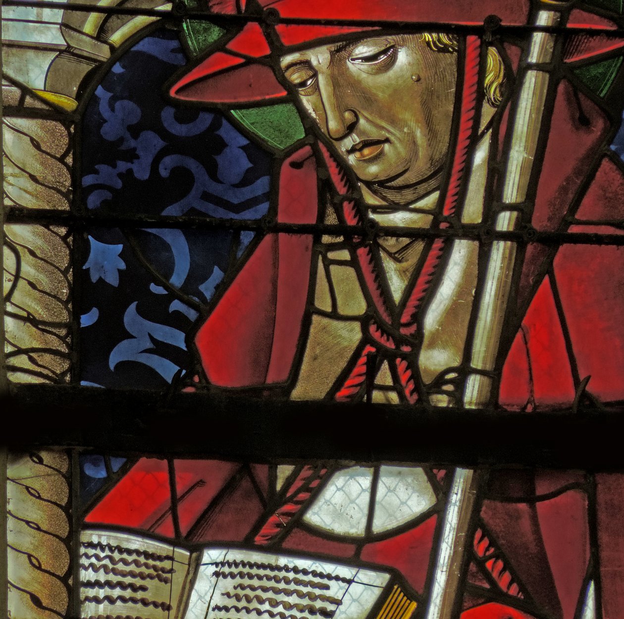 Raam met Sint Hiëronymus door French School
