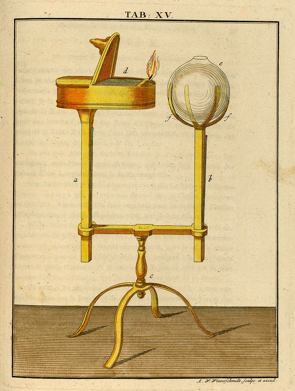 Mechanica van een vroege optische microscoop, 1768 door German School