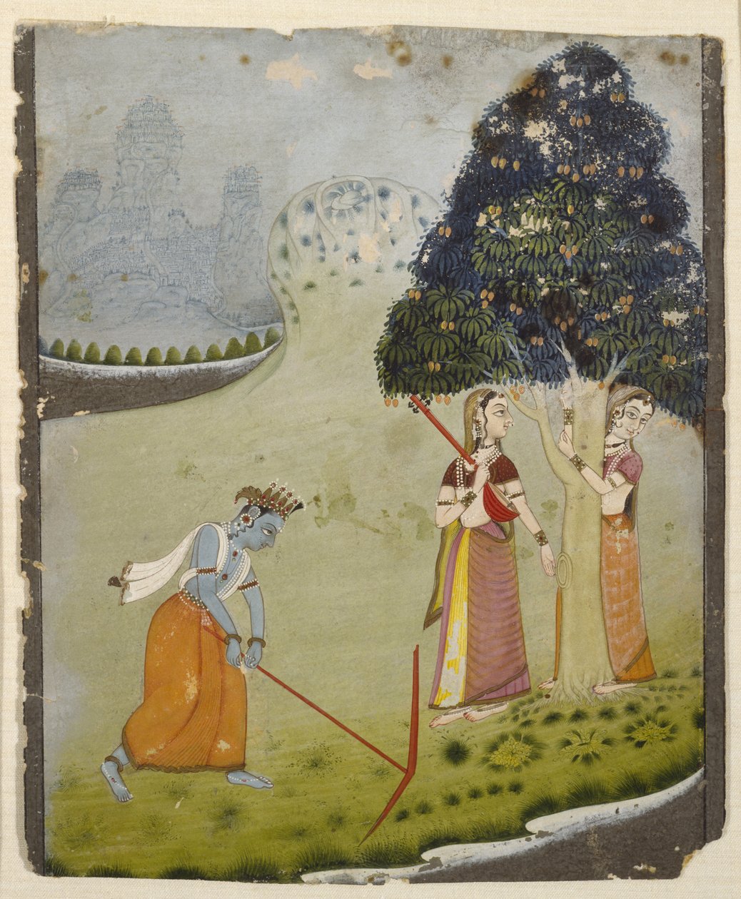 Balaram haalt water voor Krishna, midden 18e eeuw door Indian School