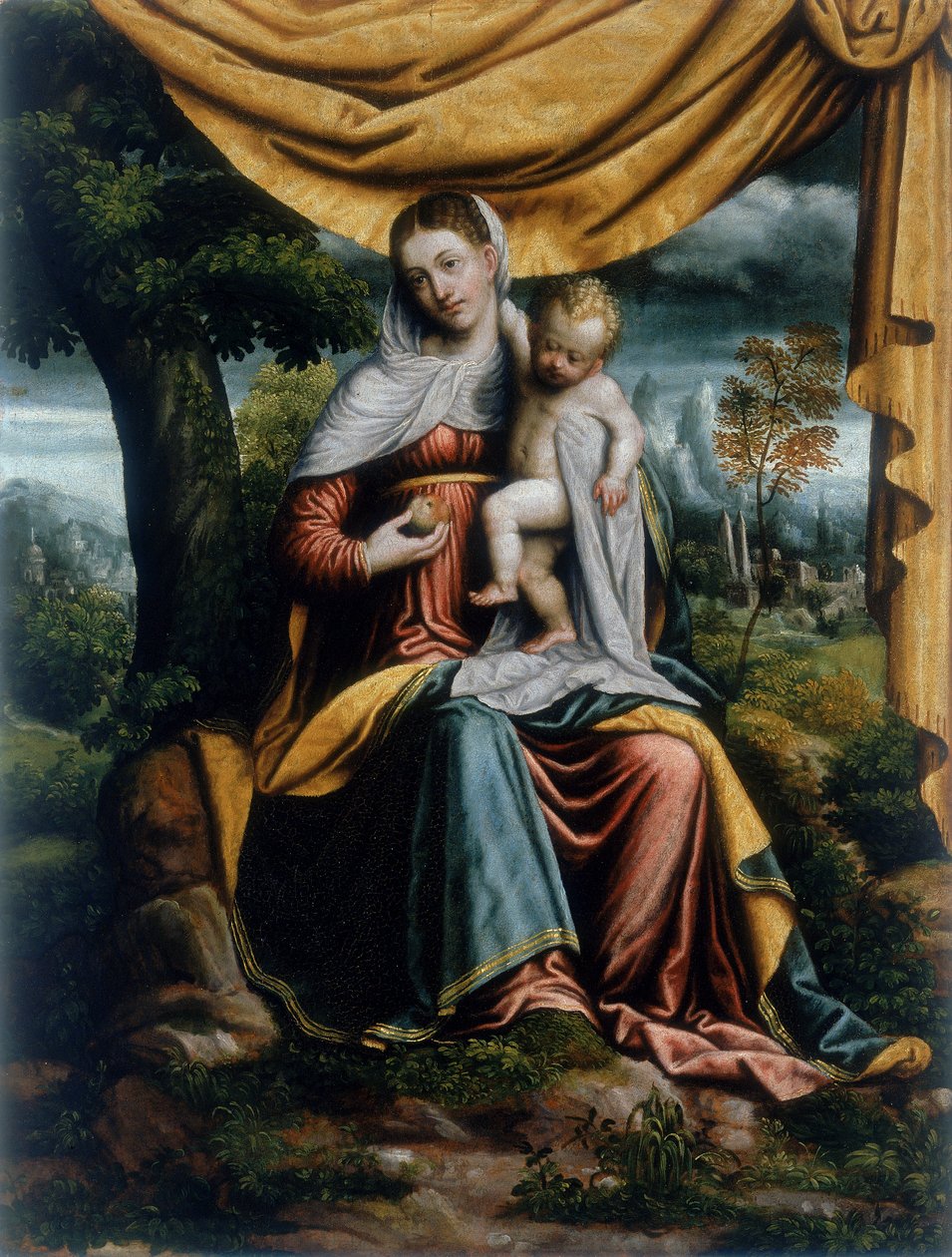 Madonna en Kind door Italian School