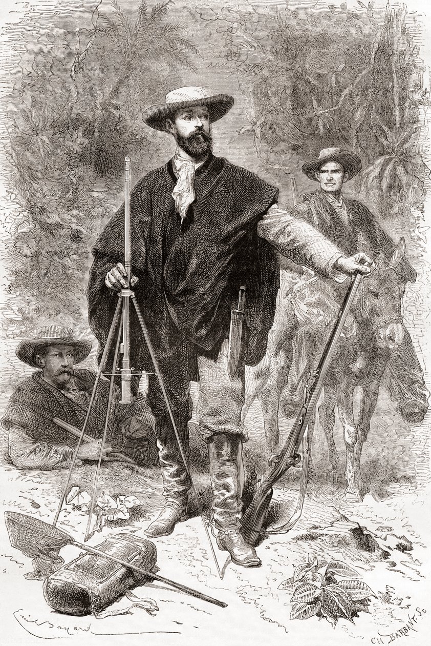 Édouard François André tijdens zijn botanische expeditie in de uitlopers van de Andes in 1875-76 door Spanish School