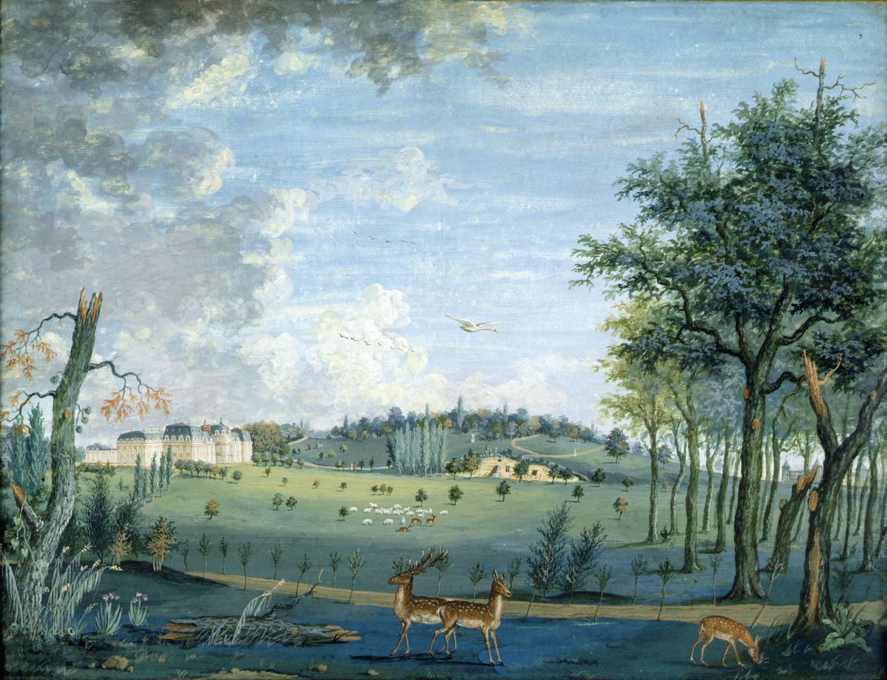 Parc du Raincy, het kasteel en de rotsen door 1717 1806 Carmontelle