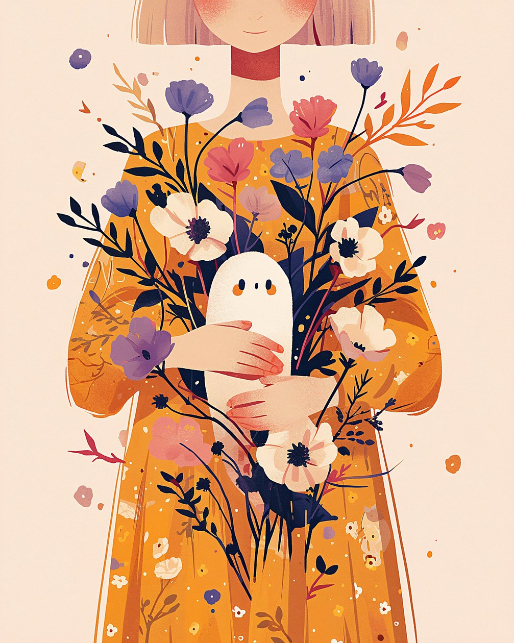 Stijlvolle interieur bloemen muurdecoratie met Minimalistische Bloemen Kunst prints door F. Abderrahim