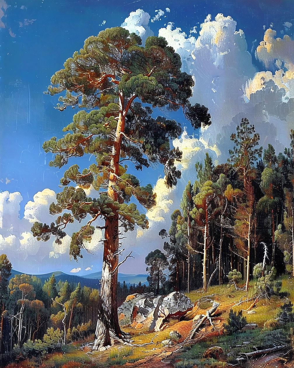 Landschap met rotsachtige kliffen en bos, op maat gemaakte ingelijste prints door F. Abderrahim