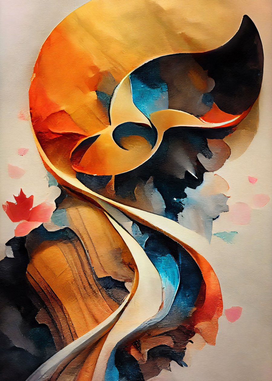 Viool, Drum, Trompet, Piano Minimal Abstract Ruw OlieverfschilderijViool, Drum, Trompet, Piano Minimal Abstract Ruw Olieverfschilderij door F. Abderrahim
