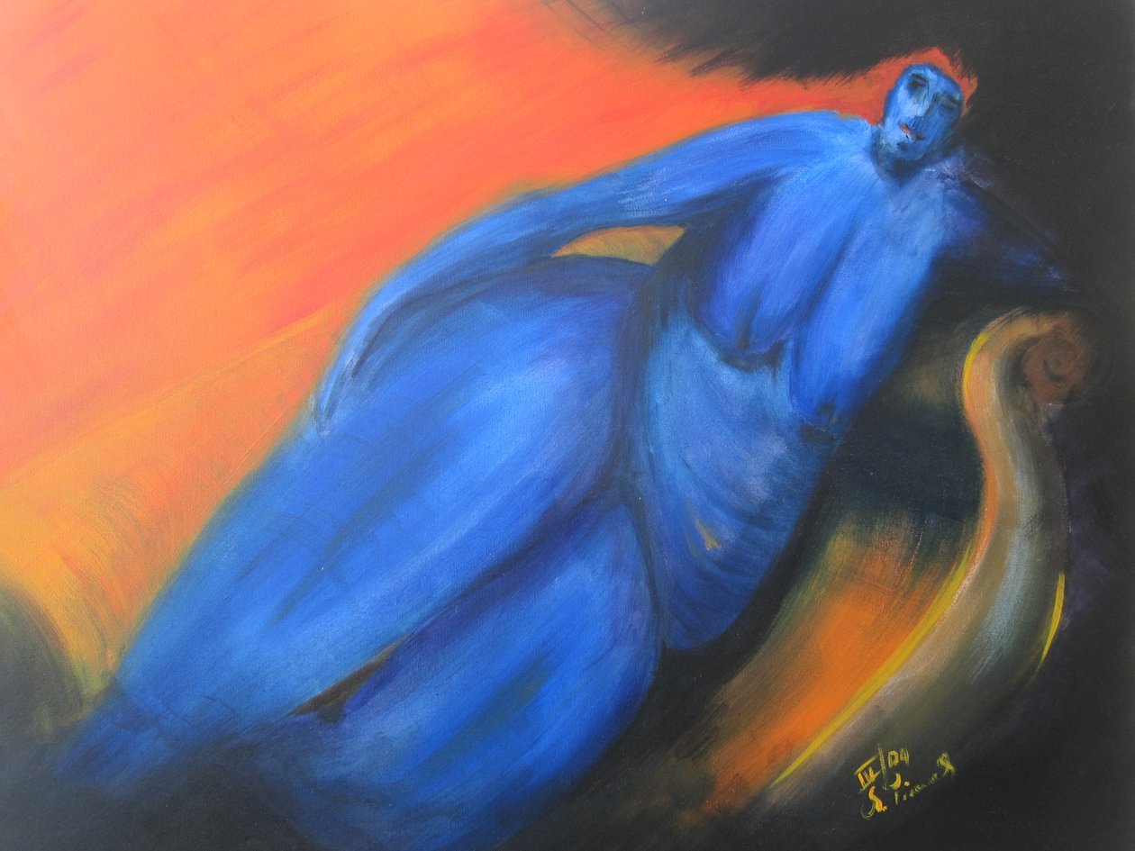 De blauwe vrouw door Christian Piecuch