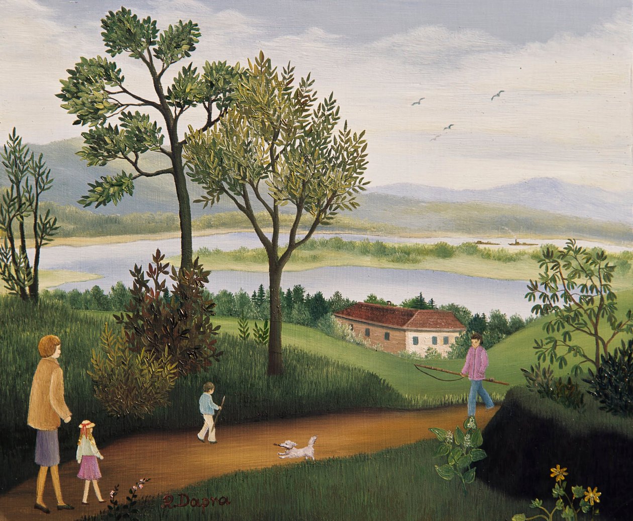 Rivierlandschap door Regine Dapra