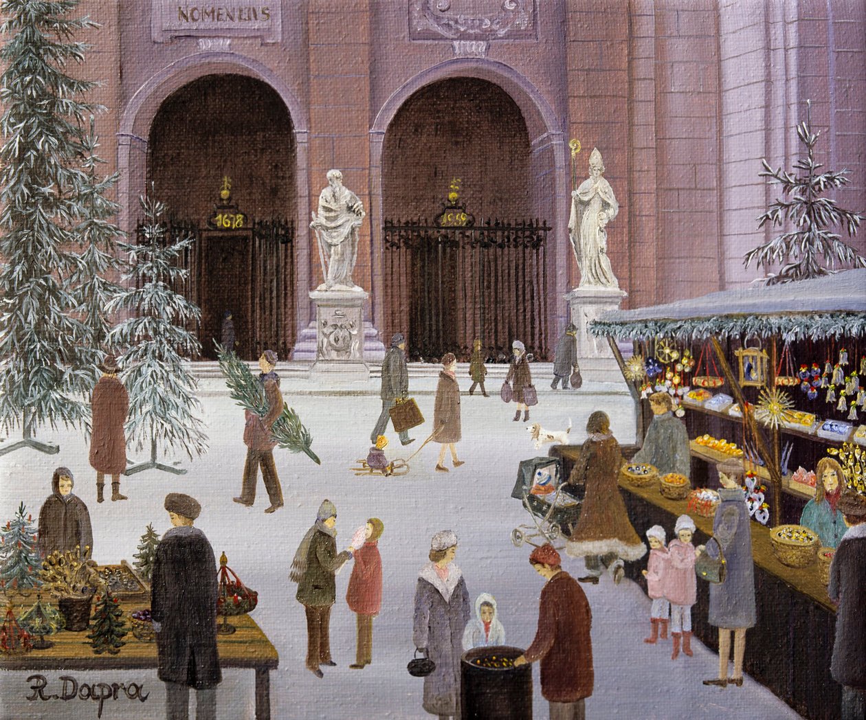 Kerstmarkt op het plein van de kathedraal door Regine Dapra