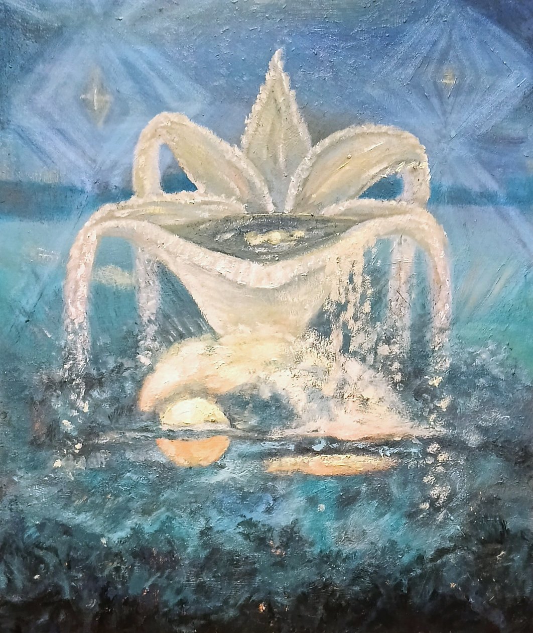 Nacht boven de bomen door Elzbieta Goszczycka