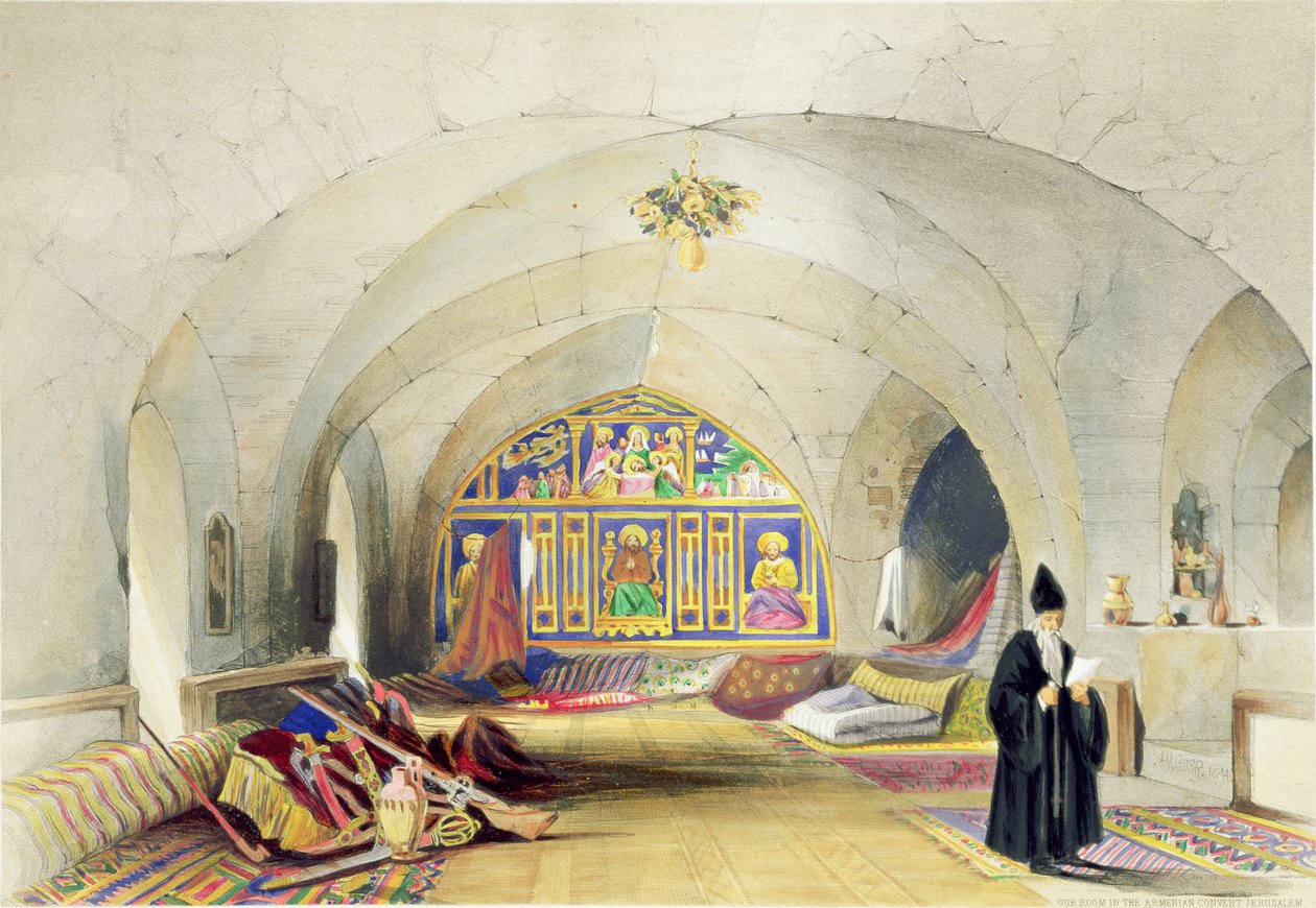 Kamer in een Armeens klooster, in Jeruzalem door A. Margaretta Burr