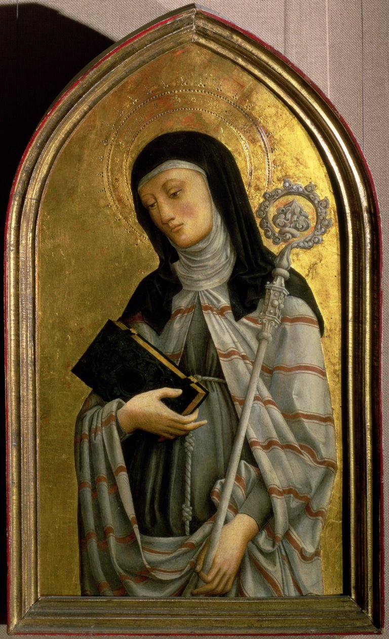 St. Clara, paneel van een polyptiek verwijderd uit de kerk van St. Francesco in Padua (paneel) door A. and B. Vivarini