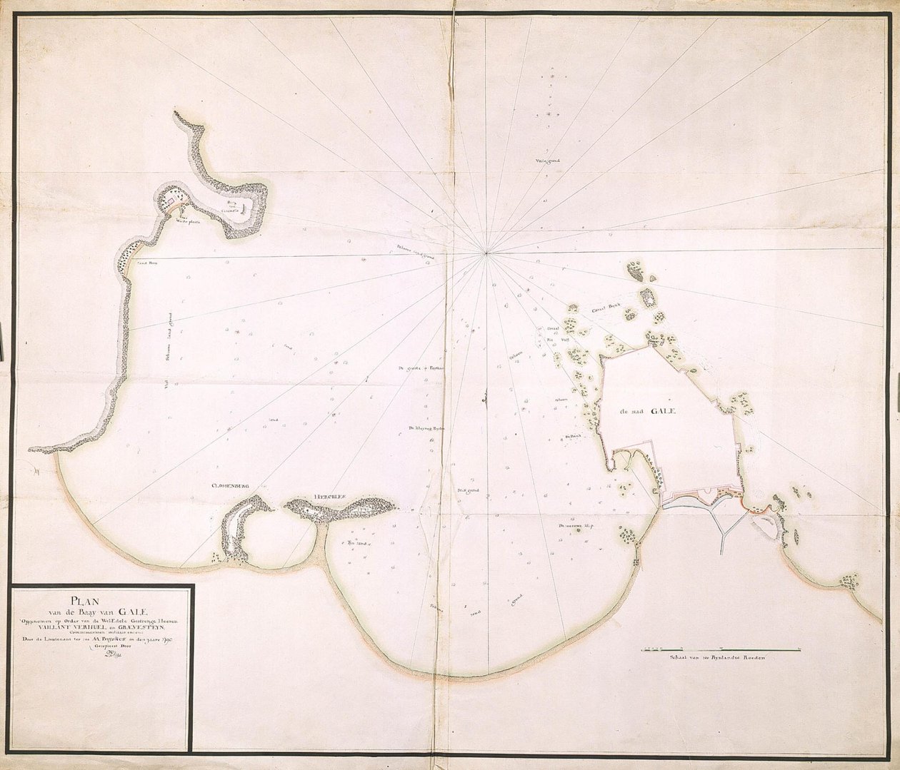 Plattegrond van de baai van Gale door A.A. Buijskes