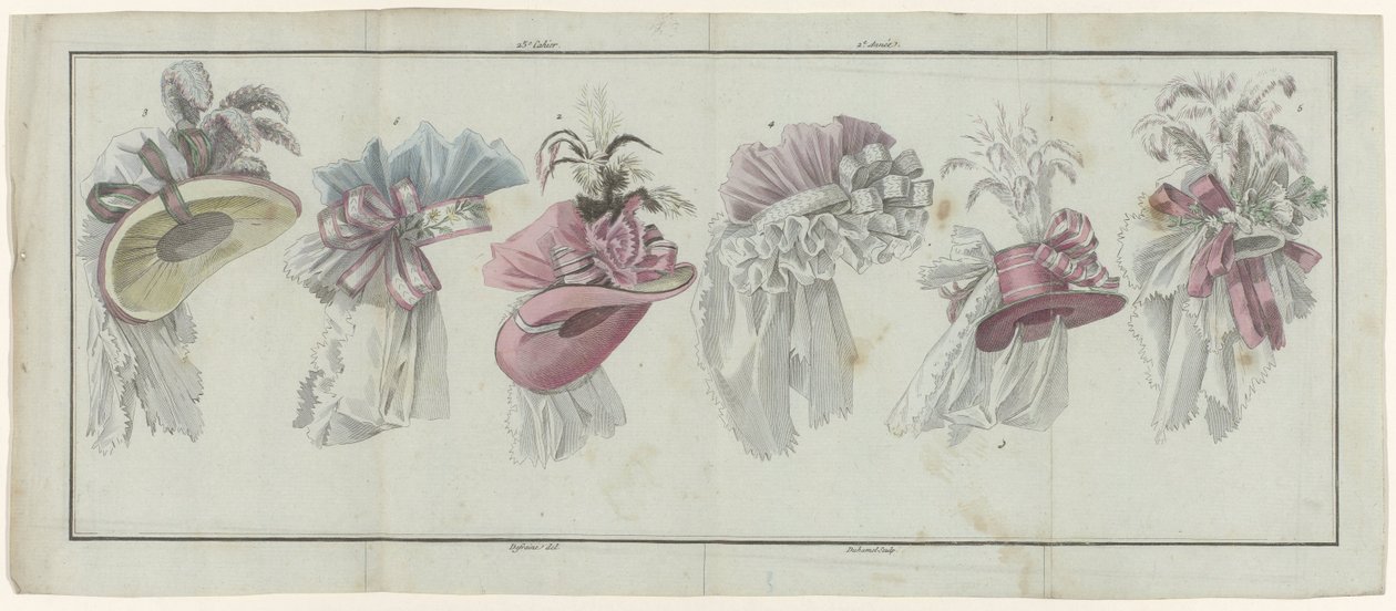 Magasin des Modes Nouvelles Françaises et Anglaises, 20 juli 1787, 25e cahier, 2e année, Pl. unique door A.B. Duhamel