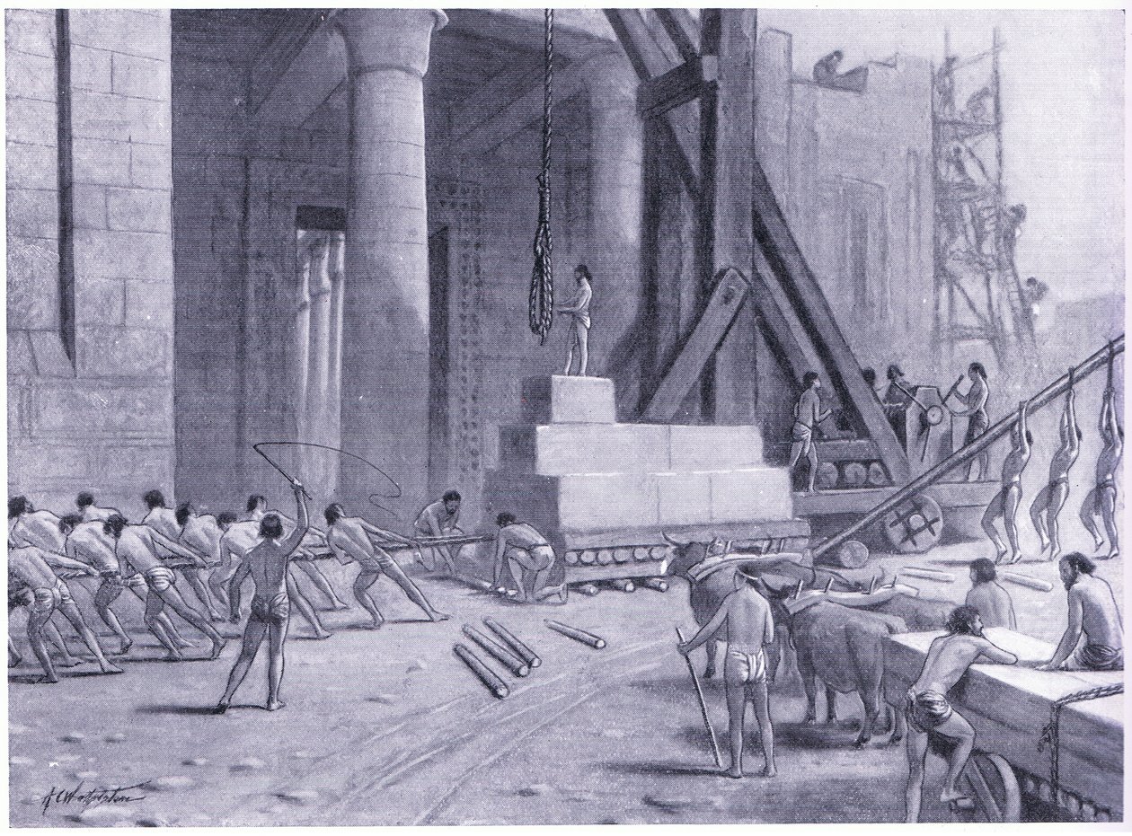 Foenicische ambachtslieden bouwen een tempel voor Salomo door A.C. Weatherstone