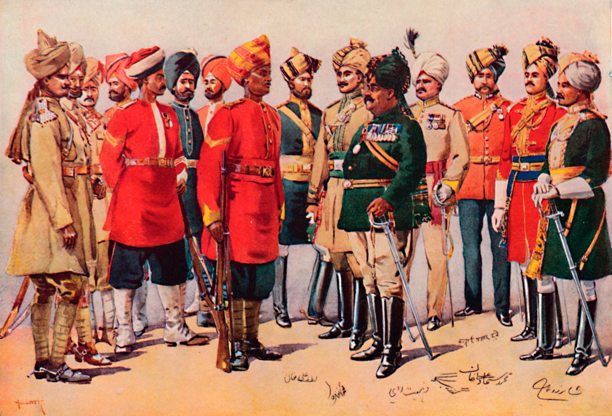 Een groep Indiase soldaten, 1913 door AC Lovett