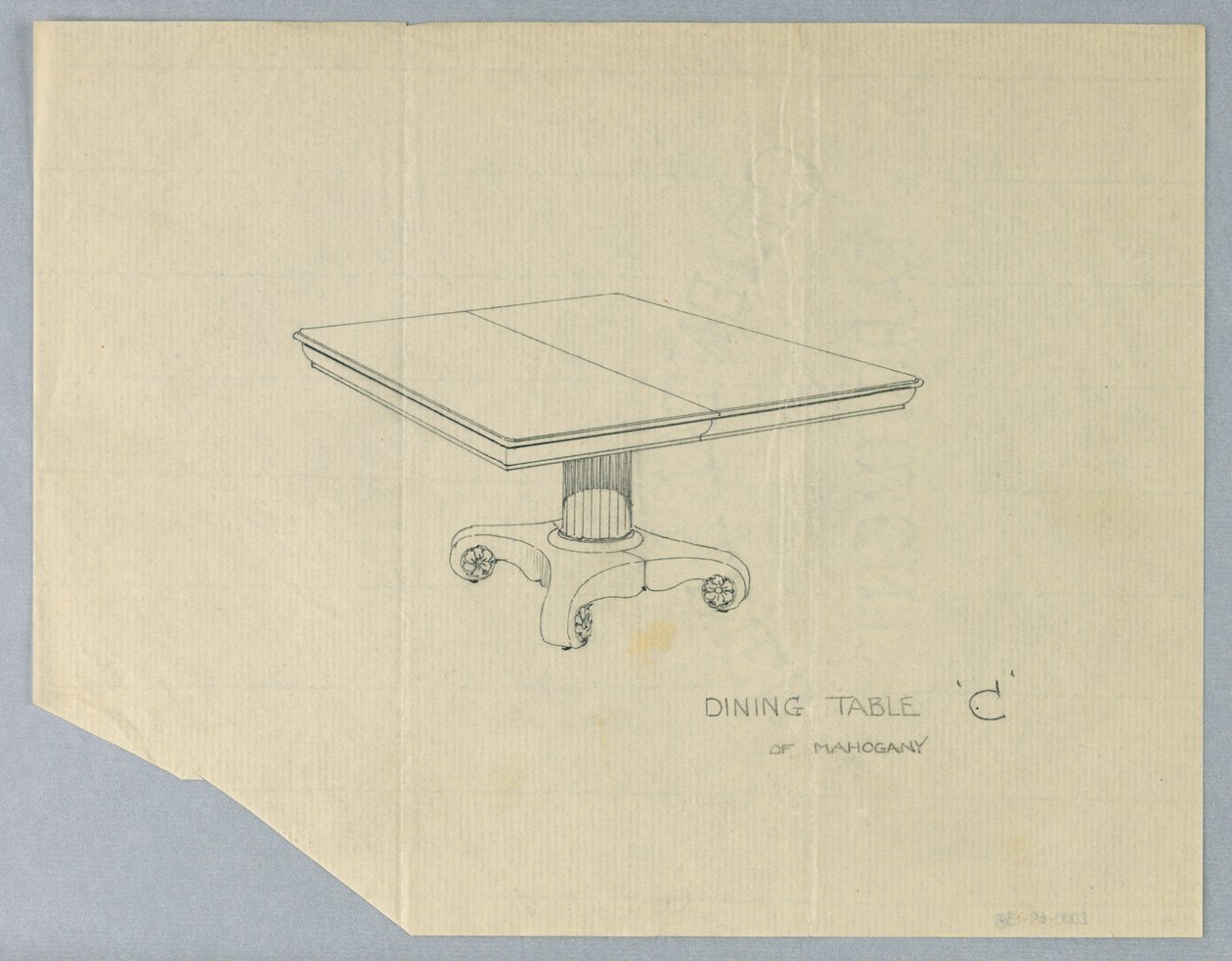 Ontwerp voor een Eettafel "C" van Mahonie door A.N. Davenport Co.