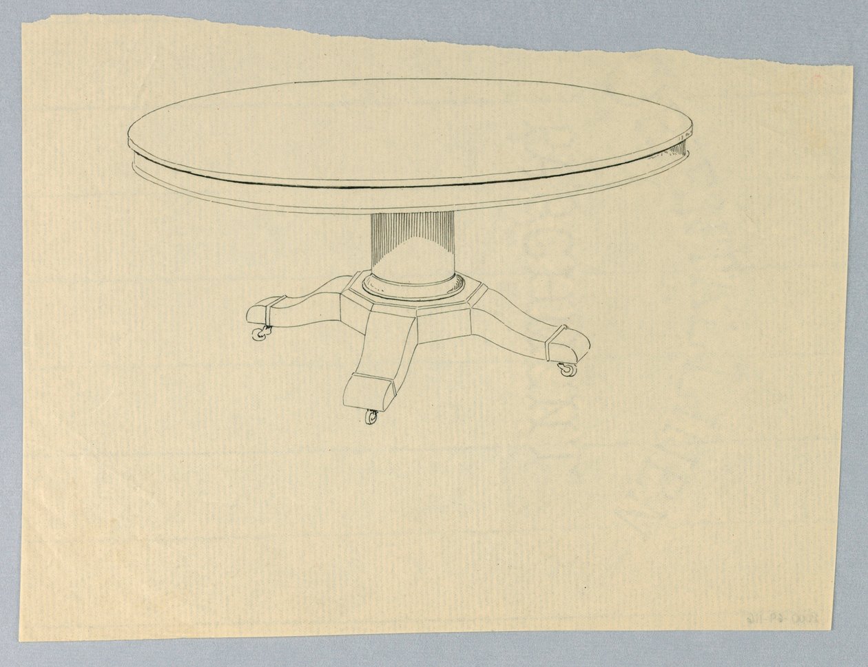 Ontwerp voor een Ronde Tafel op Gevormde Basis door A.N. Davenport Co.