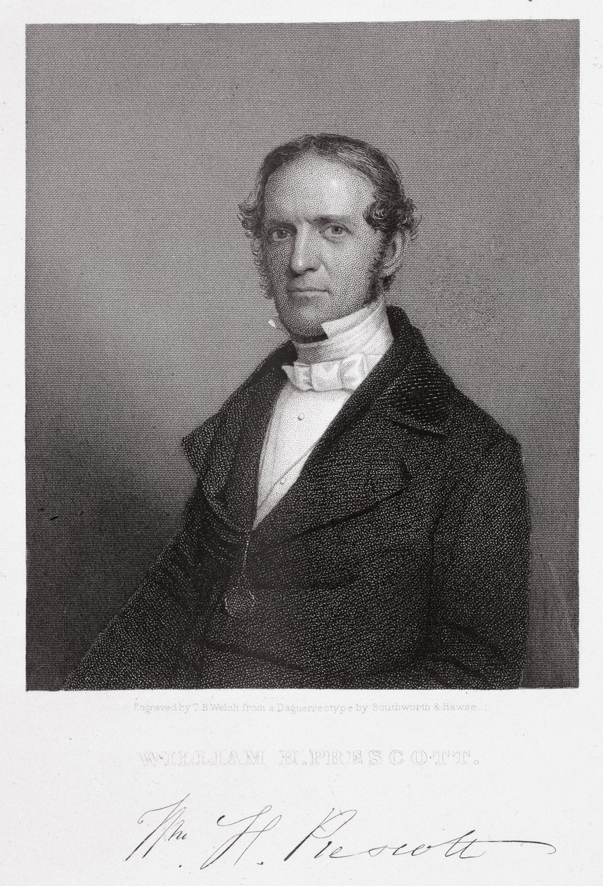 William Hickling Prescott, gegraveerd door Thomas B. Welch (1814-74) naar een daguerreotype door A.S. and Hawes, J. Southworth