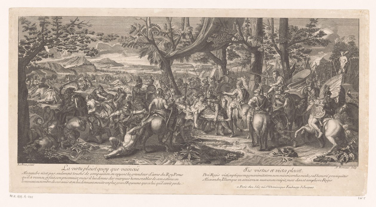 Verslagen koning Porus voor Alexander de Grote door A. Bormans
