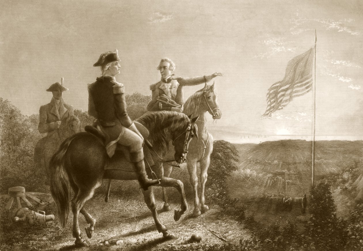 De Dageraad van de Vrede, Ochtend van de Overgave van Yorktown, pub. 1881 door A. Gilchrist Campbell