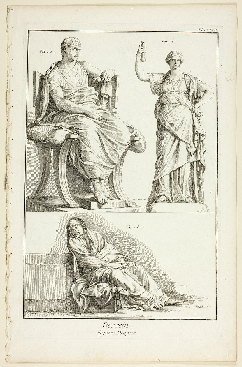 Ontwerp: Gedrapeerde figuren, uit Encyclopédie door A. J. Defehrt