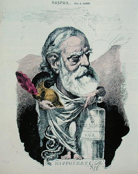 Karikatuur van François Vincent Raspail (1794-1878) ca. 1870 door A. Jann
