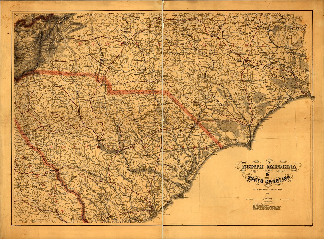633.600. LC Civil War Maps (2e ed.), 305a.4 Algemene kaart. Autoriteiten gebruikt bij het maken van de kaart staan onder de titel vermeld. Statenamen, grenzen en spoorwegen zijn in rood overgedrukt. Beschrijving afgeleid van gepubliceerde bibliografie. Ook door A. Lindenkohl