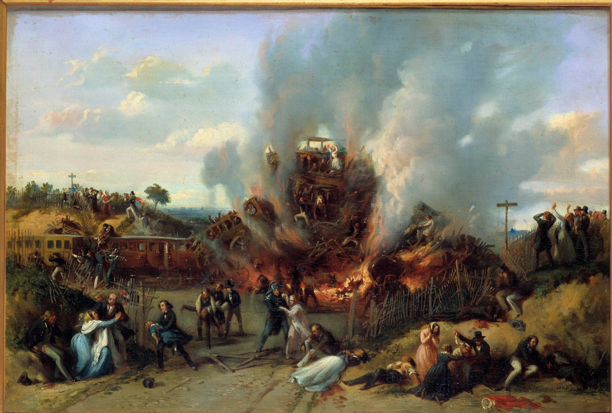Spoorramp in Bellevue op de spoorlijn van Versailles 8/05/1842 door A Provost