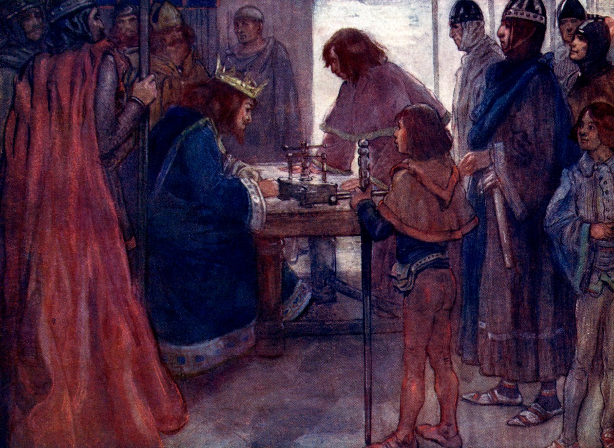 Het Grote Handvest werd verzegeld met het zegel van de koning, 1215, 1905 door A. S. Forrest