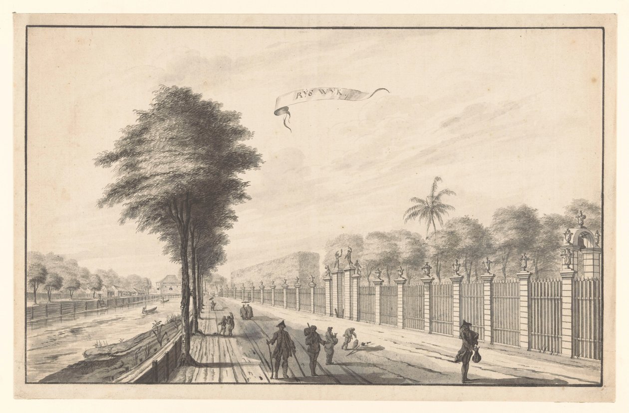 De Post Rijswijk gezien van Noordwijk door A. de Nelly (attributed to)