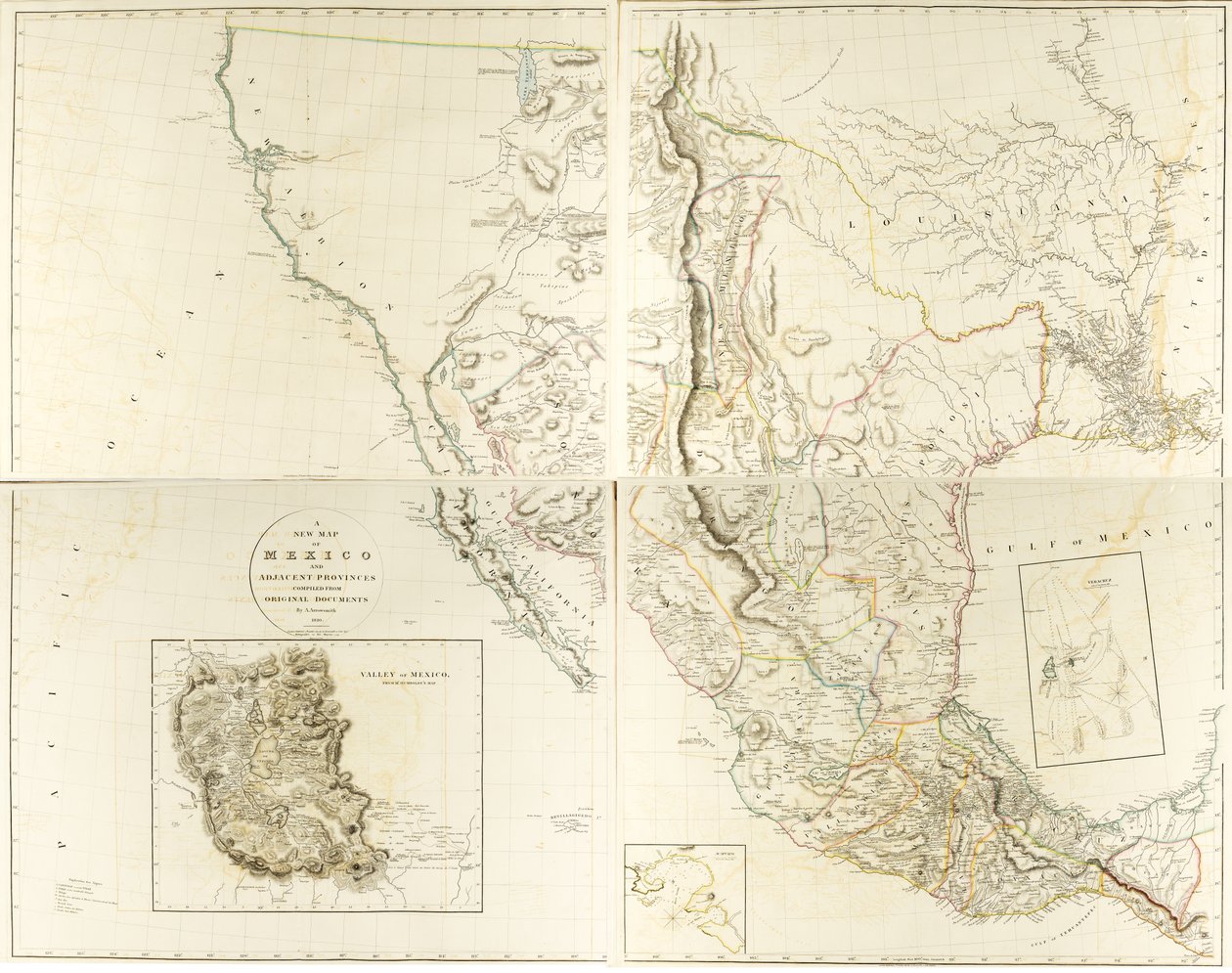 Een nieuwe kaart van Mexico en aangrenzende provincies door Aaron Arrowsmith