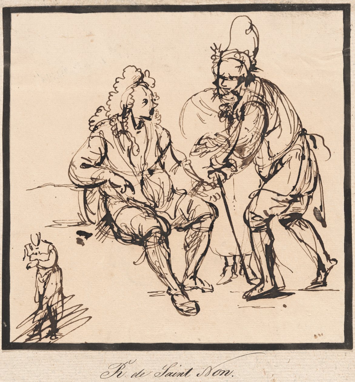 Een tuinman en een heer door Abbé de Saint Non Jean Claude Richard
