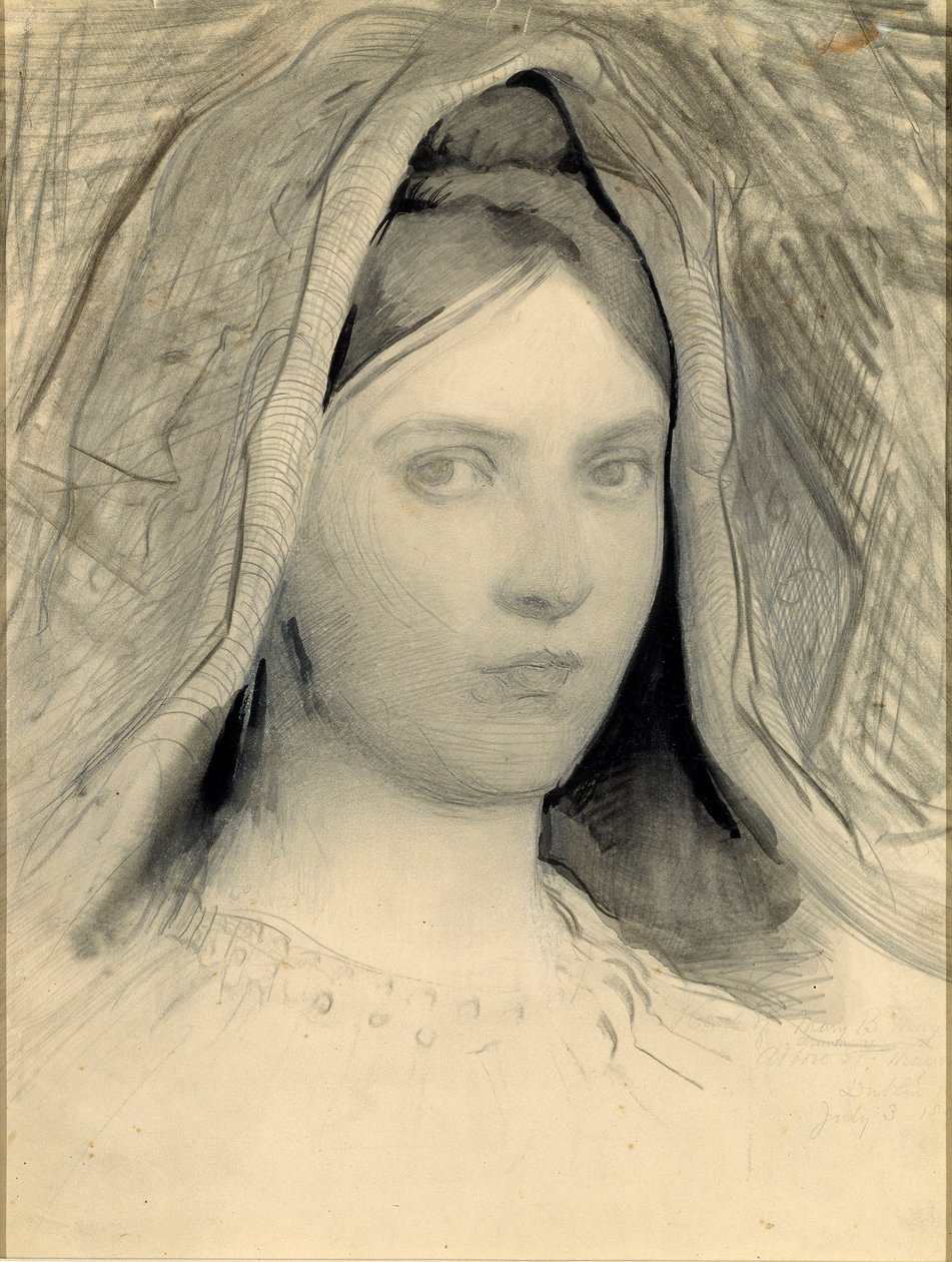 Hoofd van Mary B. Thayer door Abbott Handerson Thayer