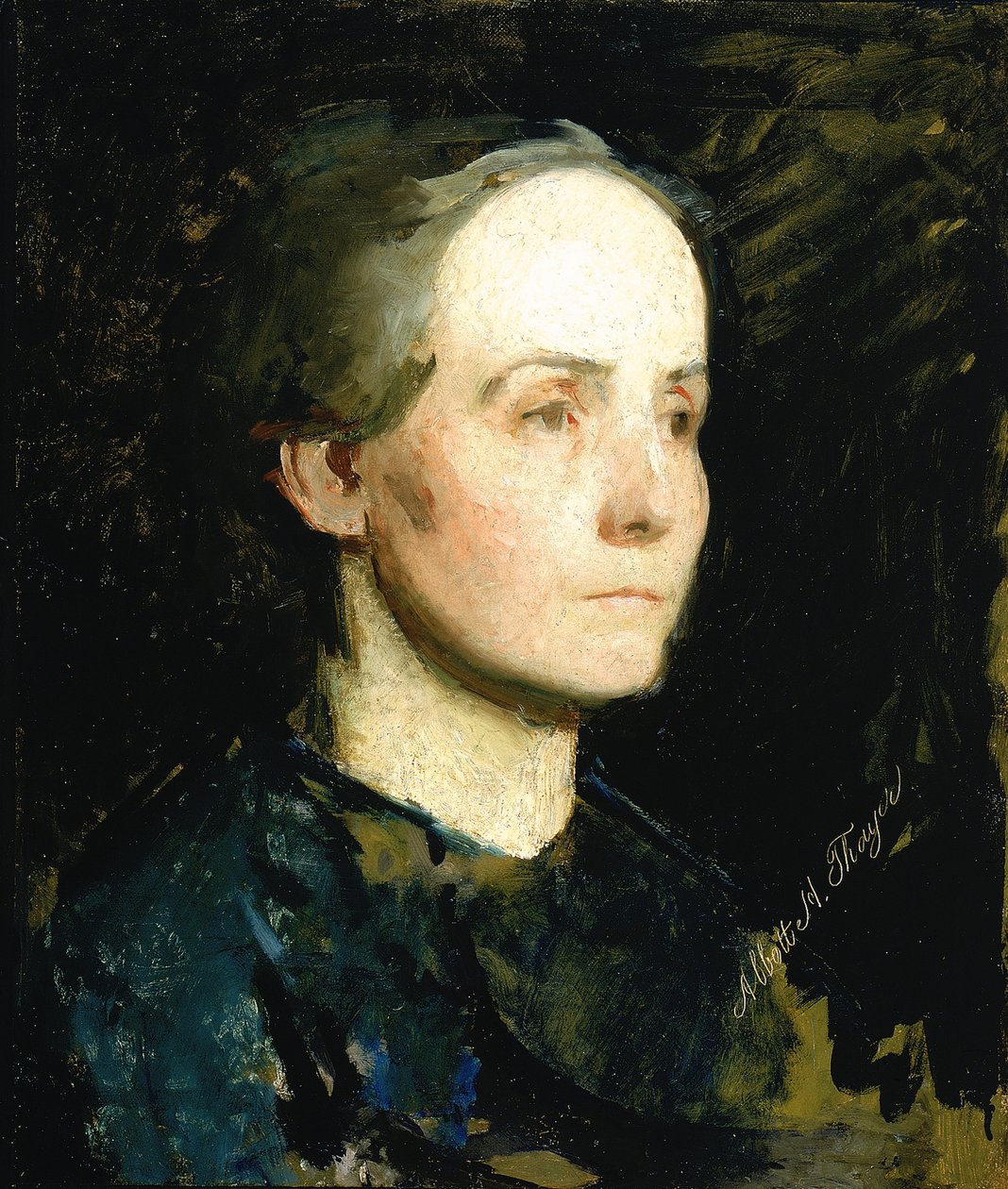 Portret van een vrouw Miss Gertrude Bloede, ca. 1881 door Abbott Handerson Thayer