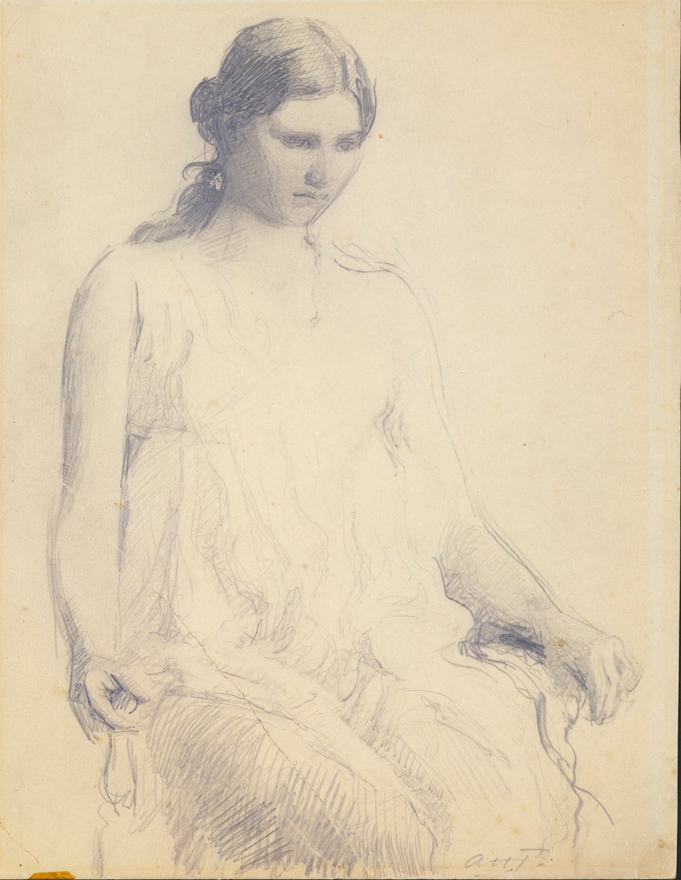 Studie van een jonge vrouw door Abbott Handerson Thayer