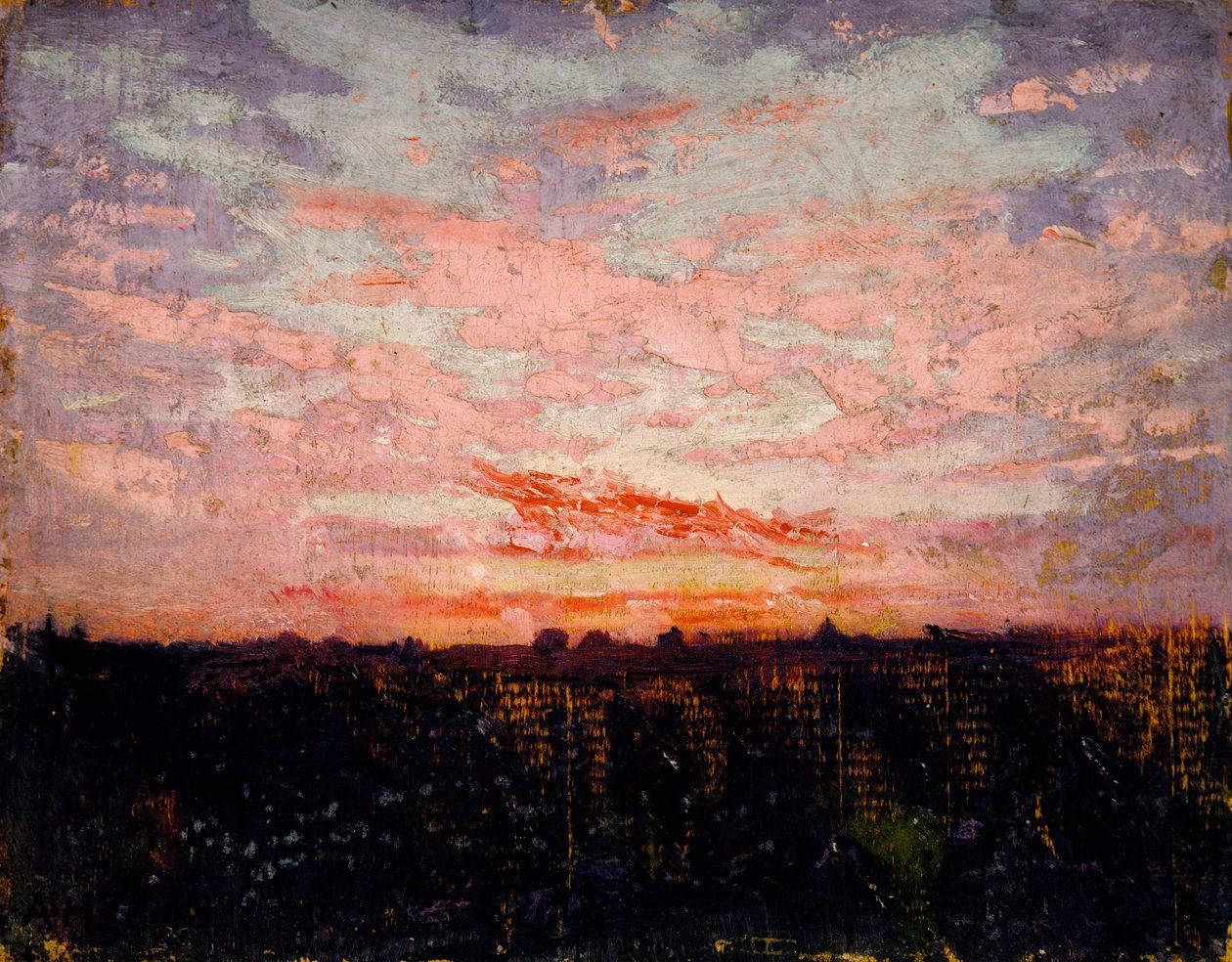 Zonsopgang of zonsondergang, studie voor boek, Concealing Coloration in the Animal Kingdom door Abbott Handerson Thayer