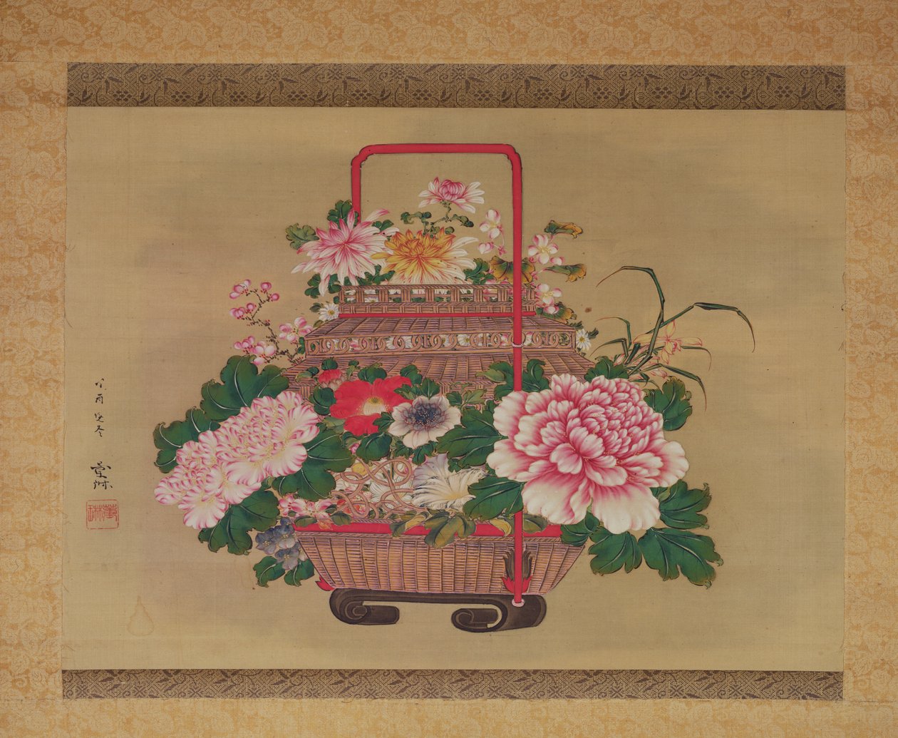 Mand met bloemen, 1837 door Abe Kan Torin