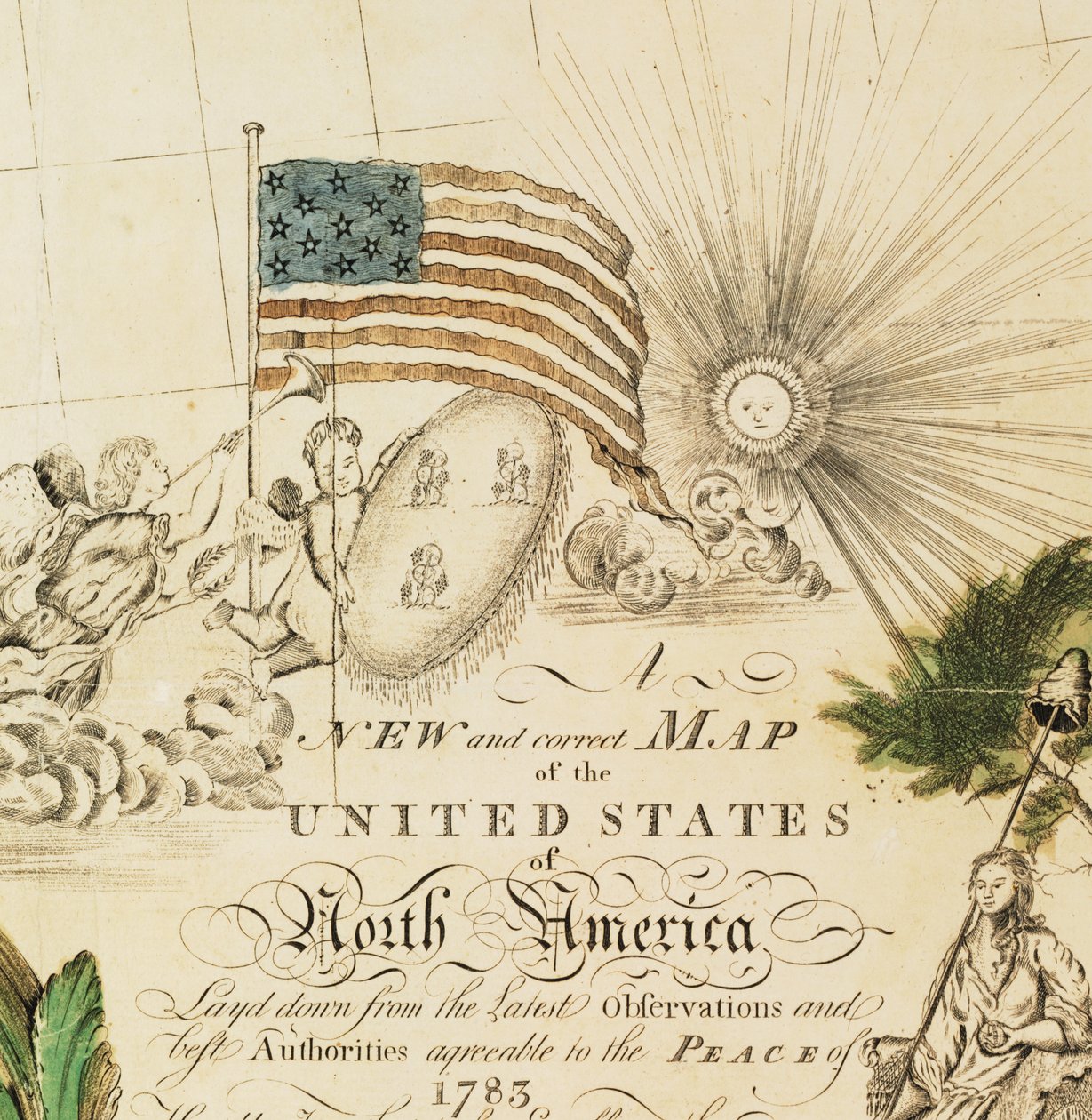 Eerste nationale kaart van Amerika, 1784 door Abel Buell