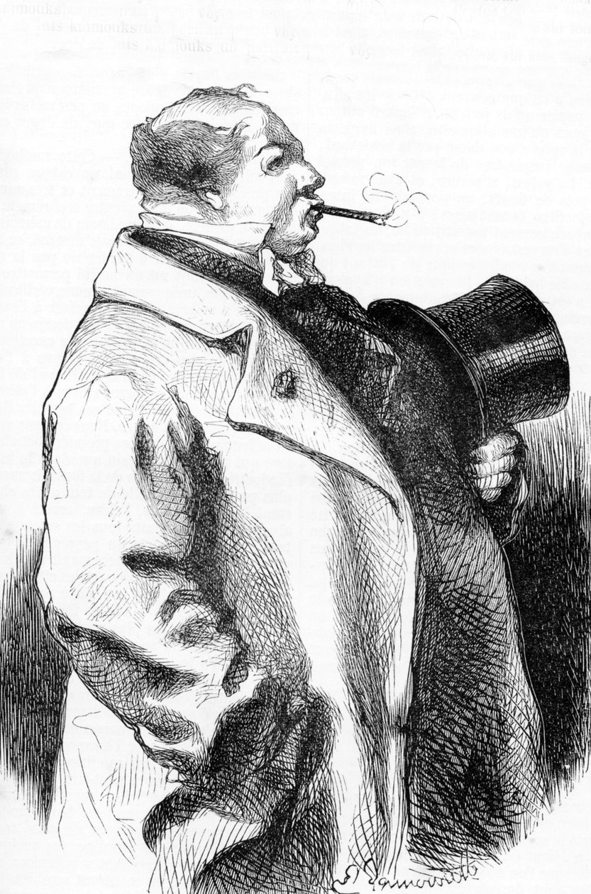 Portret van een roker door Abel Damourette