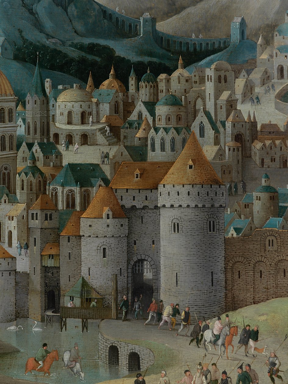 Detail (Christus draagt het Kruis) door Abel Grimmer or Grimer
