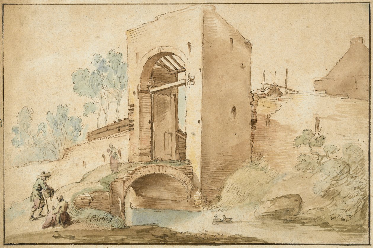 De Poort naar een Stad, ca. 1630 door Abraham Bloemaert