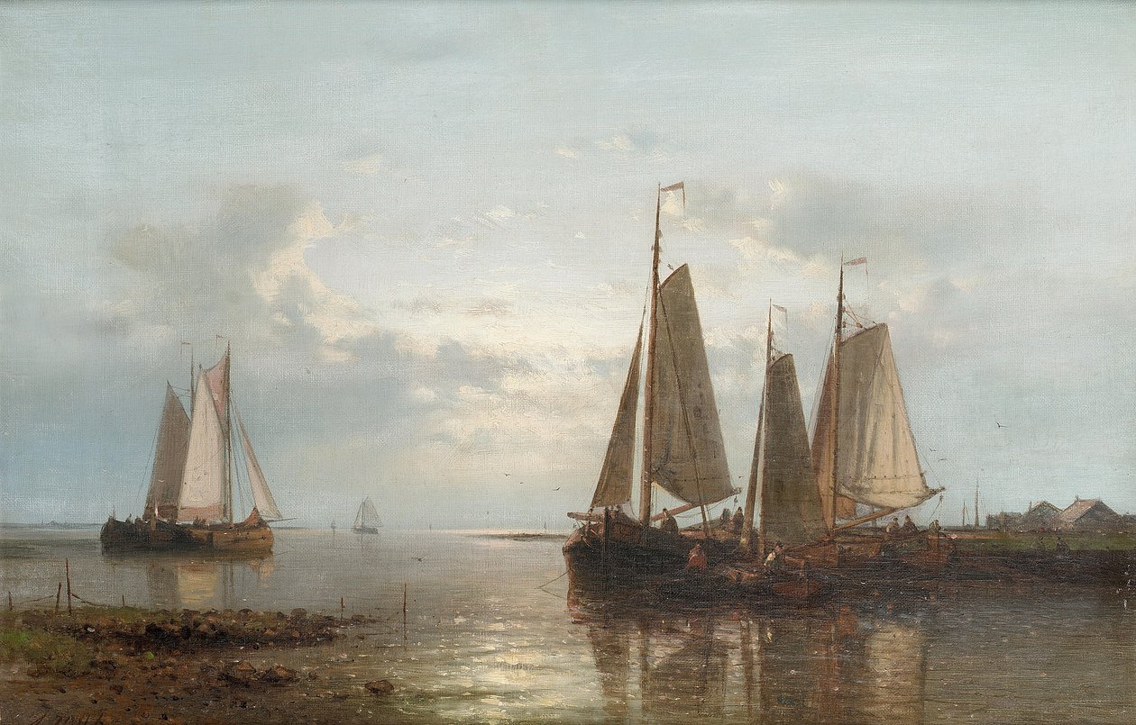 Avond aan de kust door Abraham Hulk
