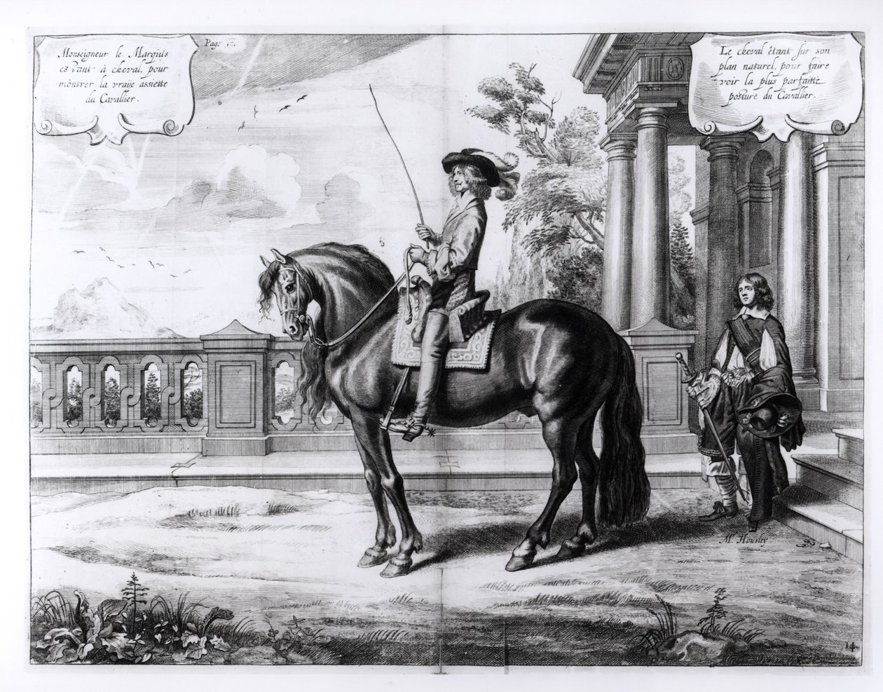 Illustratie uit een rijhandleiding, gegraveerd door Peeter Clouwet (1629-70), 1658 door Abraham Jansz. van Diepenbeke
