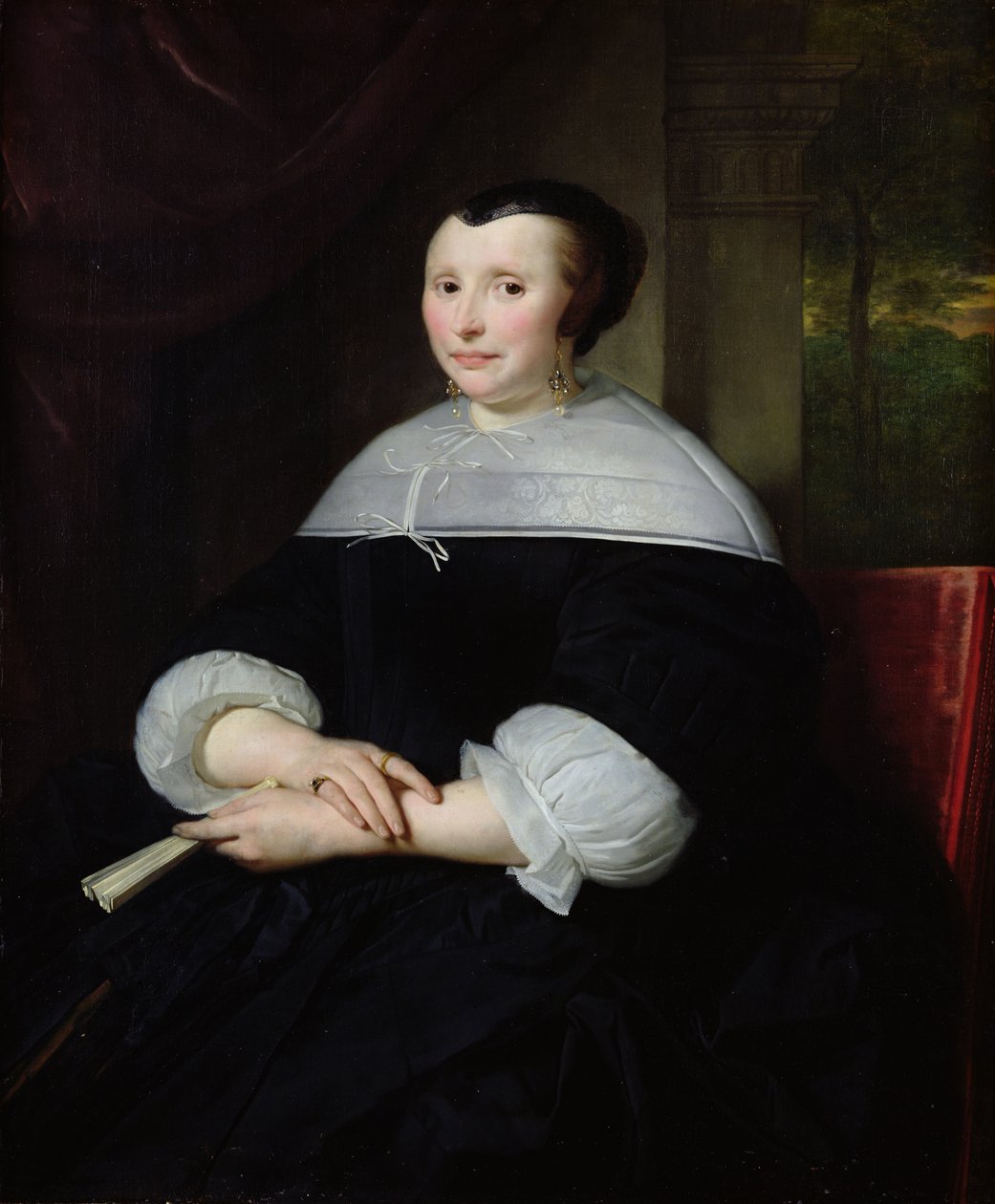 Portret van een vrouw door Abraham Lambertsz van den Tempel