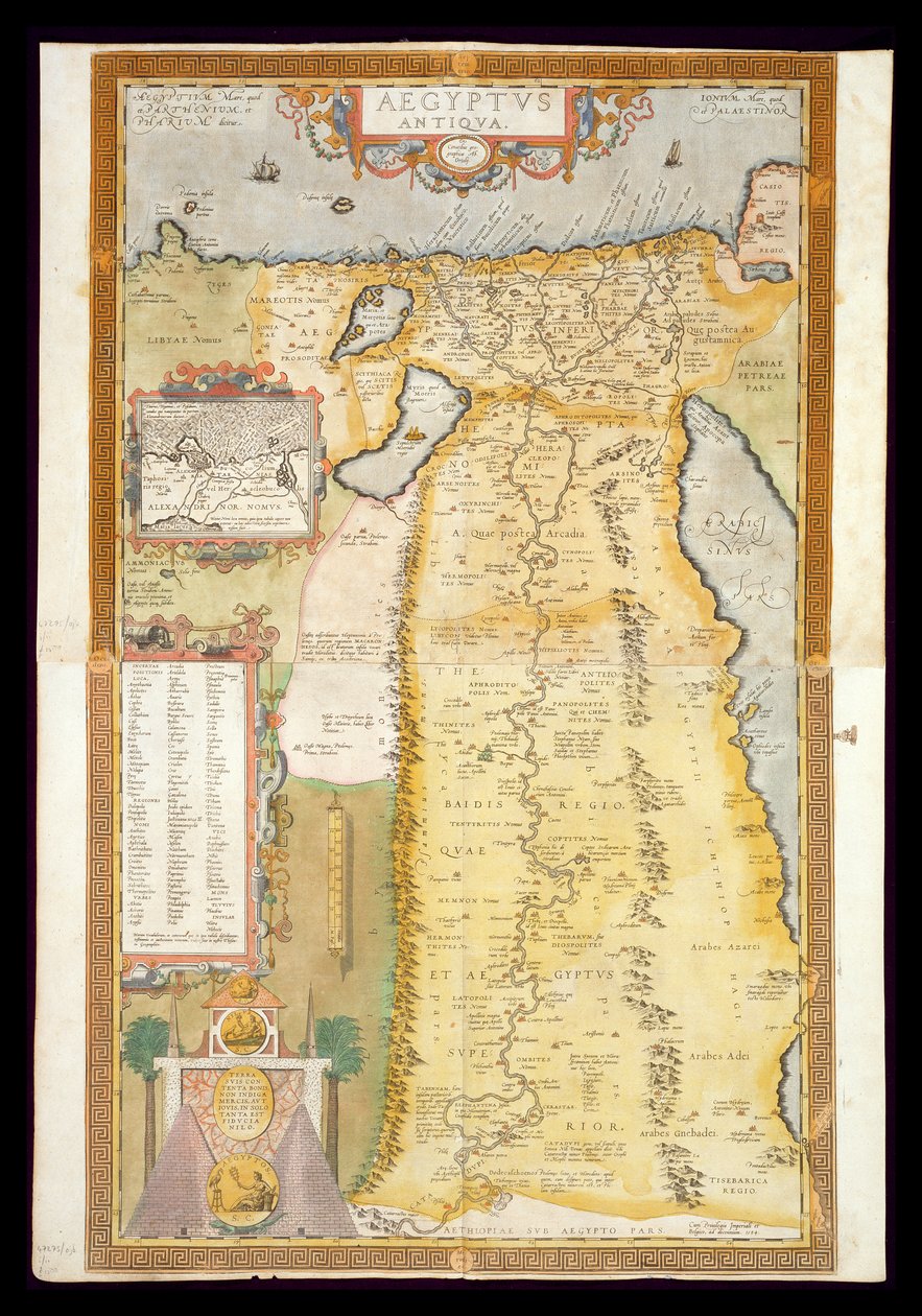 Kaart van het Oude Egypte, 1584 door Abraham Ortelius